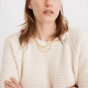 Madewell Open-Stitch Hopedale Pullover Sweater off white women’s XS.